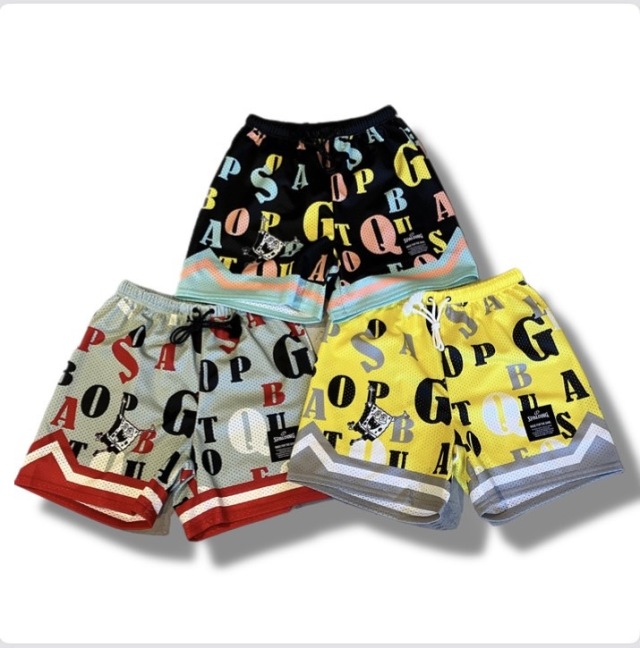 SMP26036S/ スポルディング / SPALDING / ジャージーショーツ スポンジ・ボブ タイポグラフィ /メッシュパンツ/ バスケ / バスケットボール