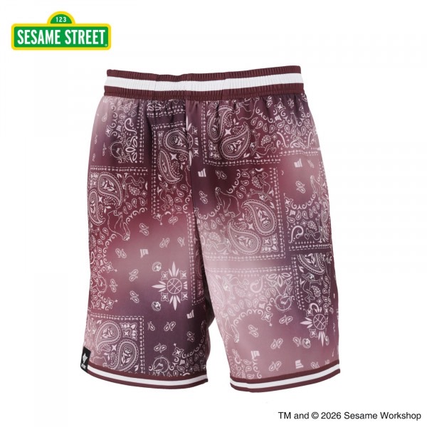 22878/SESAME STREET PAISLEY MIX SHORTS PINK [ジュニア]/セサミストリート/ハーフパンツ/パンツ/BFIVE/ビーファイブ/ジュニア/バスケットボール