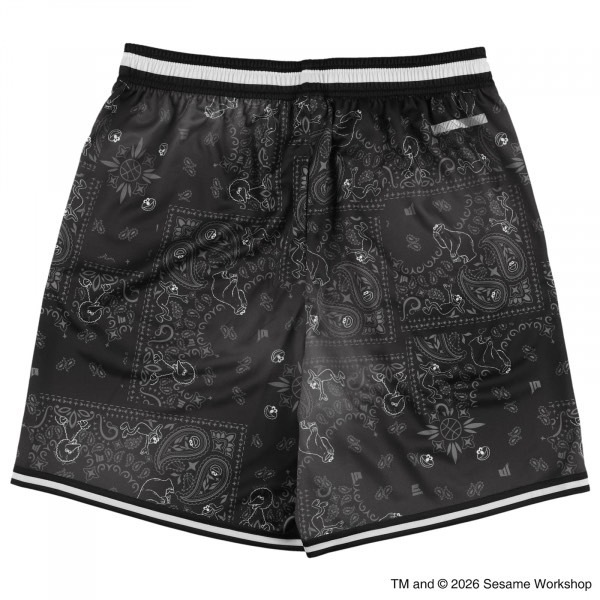 22877/SESAME STREET PAISLEY MIX SHORTS BLACK [ジュニア]/セサミ