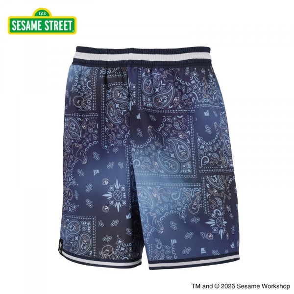 22876/SESAME STREET PAISLEY MIX SHORTS BLUE [ジュニア]/セサミストリート/ハーフパンツ/パンツ/BFIVE/ビーファイブ/ジュニア/バスケットボール