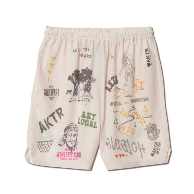 126-002002-ECRU / AKTR / MEMORIAL 5.5-INCH SHRT WD PNTS ECRU/ ハーフパンツ / アクター / バスケットボール