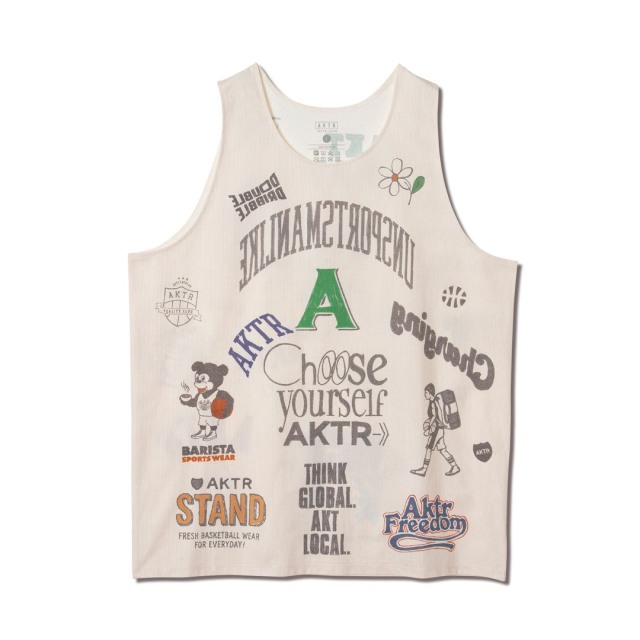 126-001001- ECRU/ AKTR / MEMORIAL TANK ECRU/ Tシャツ / アクター / バスケットボール
