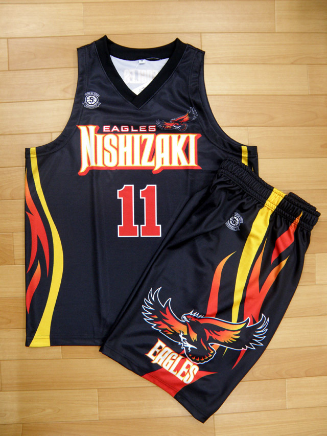 【デザインサンプル】西崎中男子　昇華ユニフォーム(濃色)