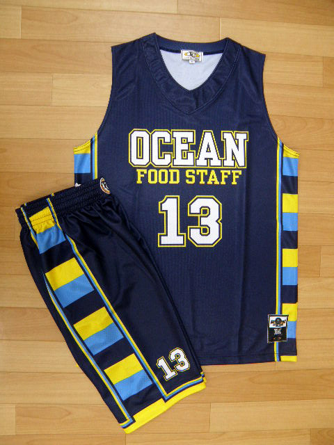 【デザインサンプル】　海洋食材 （クラブチーム）　昇華ユニフォーム（濃色）