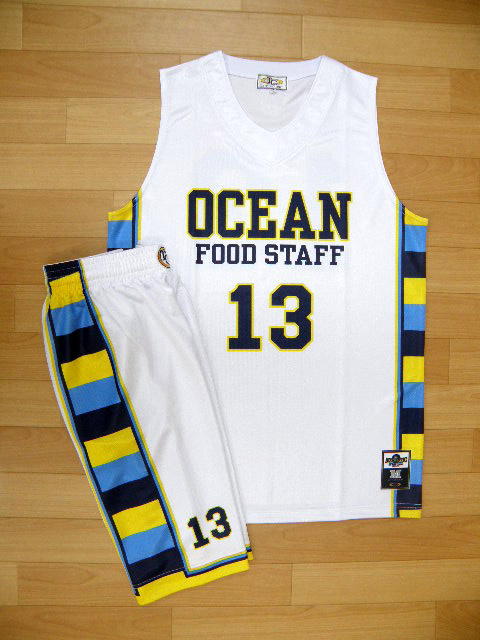 【デザインサンプル】　海洋食材 （クラブチーム）　昇華ユニフォーム（淡色）