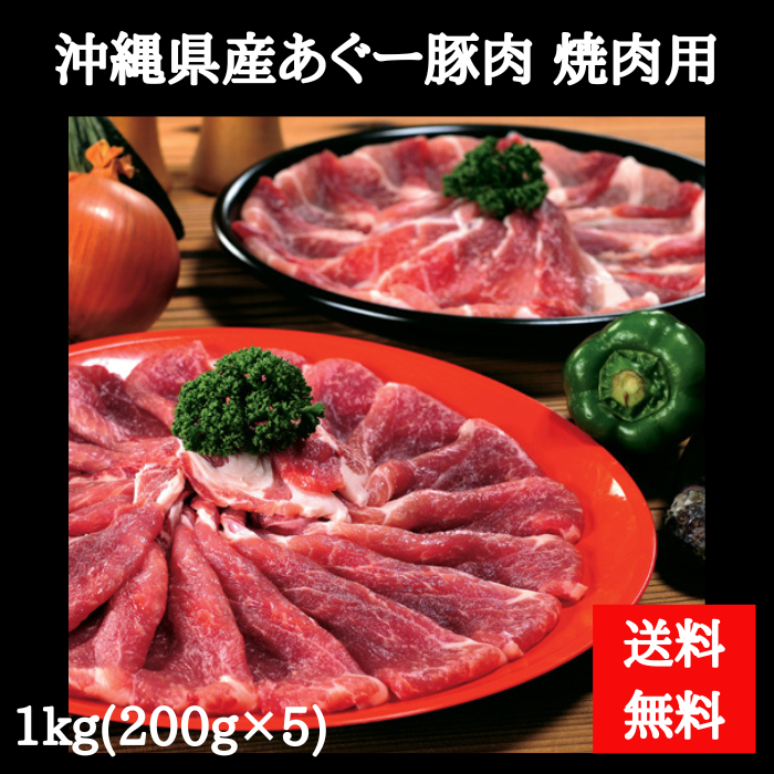 【送料無料】あぐー豚焼肉セット ウデ肉またはモモ肉 1kg 分納 1001700001129
