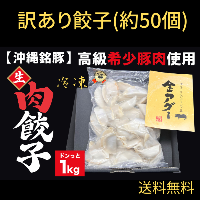 金アグー　訳あり　肉肉餃子１kg（約50個）（送料無料）1000080000104