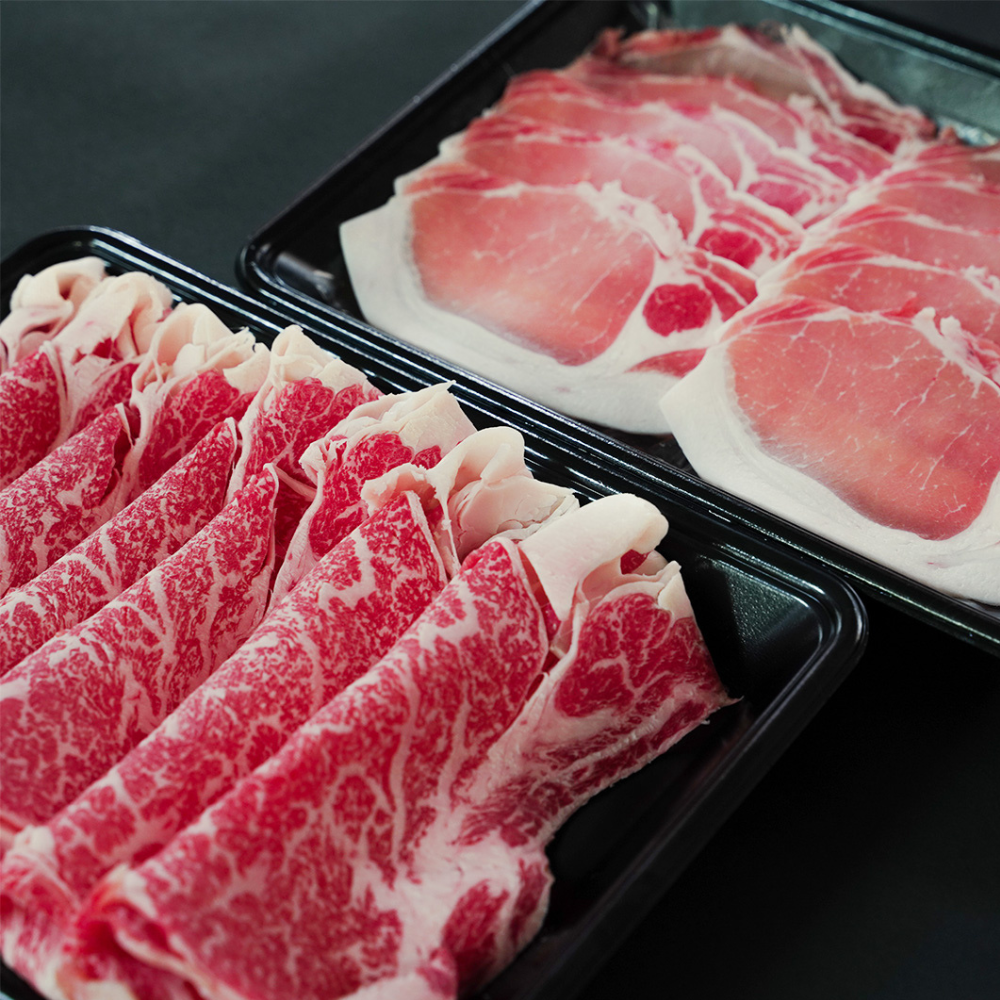 石垣牛とあぐーのごちそうしゃぶしゃぶセット（石垣牛ロース300g　あぐー豚肉300g）送料無料