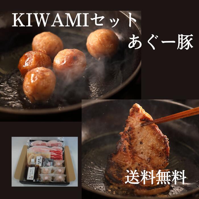 KIWAMIセット（あぐー豚　肉巻きおにぎり・味噌漬け・ロース肉・バラ肉・シークヮーサー果汁・ポン酢）