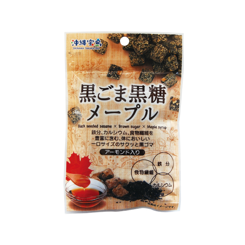 沖縄宝島 一口サイズの小袋菓子 黒ごま黒糖メープル 40g入り袋 4582112265479