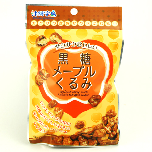 沖縄旅行/修学旅行/沖縄お土産/ 沖縄宝島 一口サイズの小袋菓子 黒糖メープルくるみ 40g入り袋 4582112265455