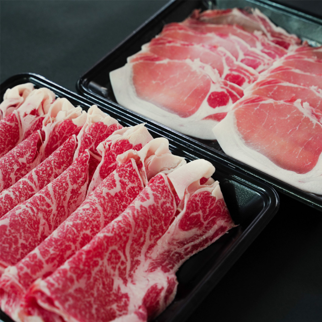 石垣牛とあぐーのごちそうしゃぶしゃぶセット（石垣牛ロース300g　あぐー豚肉300g）送料無料