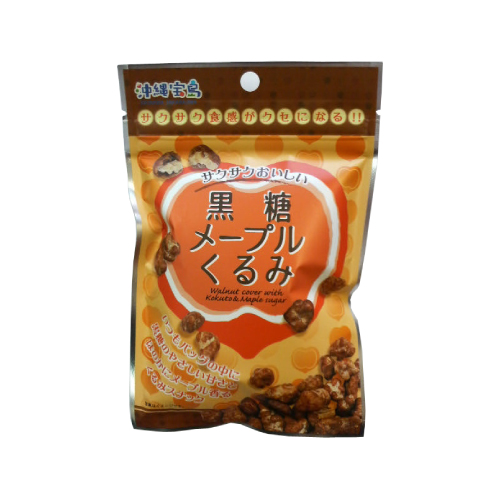 沖縄宝島 一口サイズの小袋菓子 黒糖メープルくるみ 40g入り袋 4582112265455