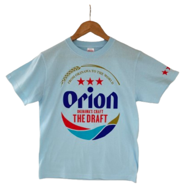 オリオンビールTシャツ　ドラフトロゴ　ライトブルー　XL