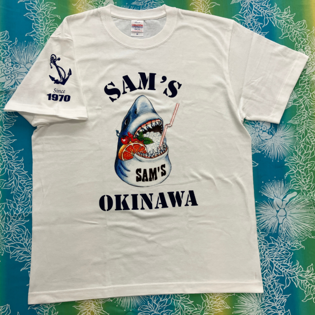 サムズバイザシーオリジナルTシャツ　JAWS　ジョーズ　サメ　白　綿100%