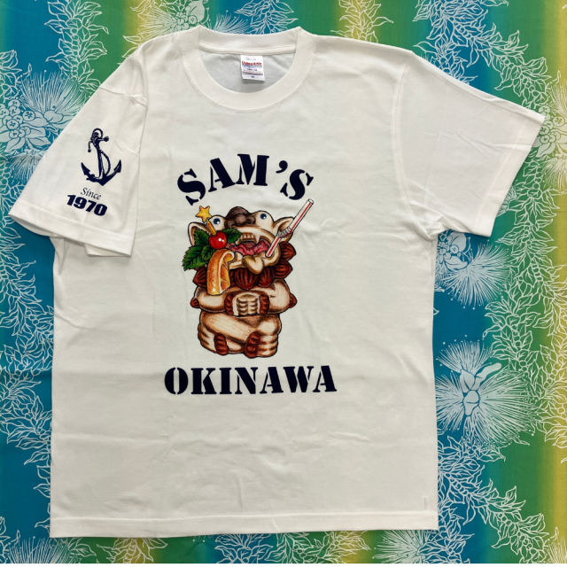 サムズバイザシーオリジナルTシャツ　SHISHA　シーサー　白　綿100%
