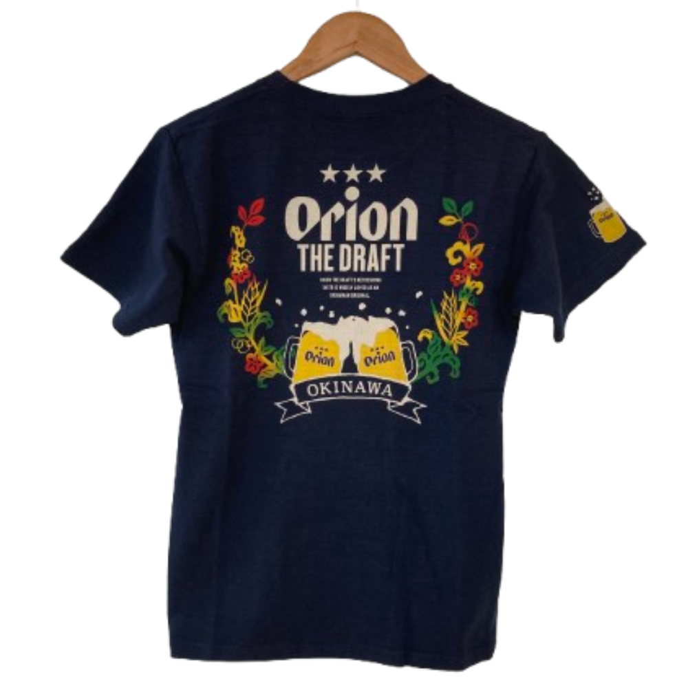 オリオンビールTシャツ　乾杯　紺　M
