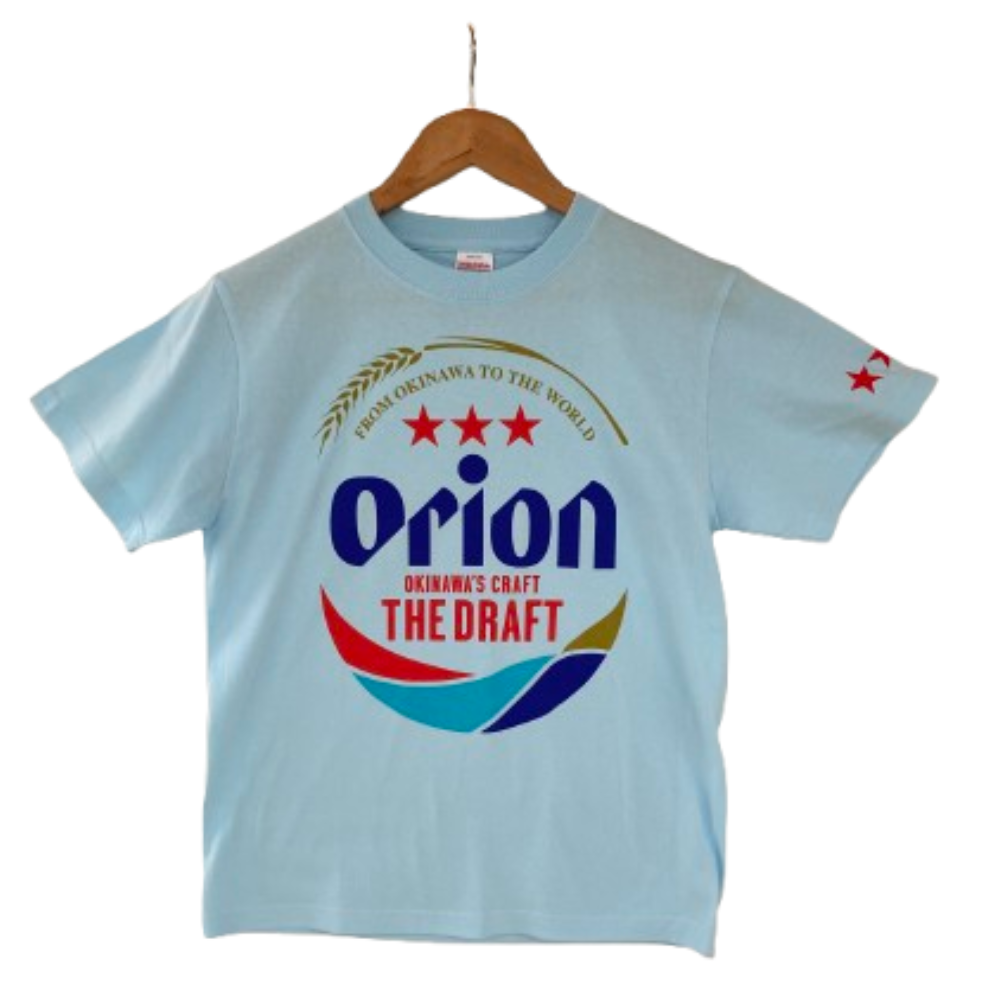 オリオンビールTシャツ　ドラフトロゴ　ライトブルー　S