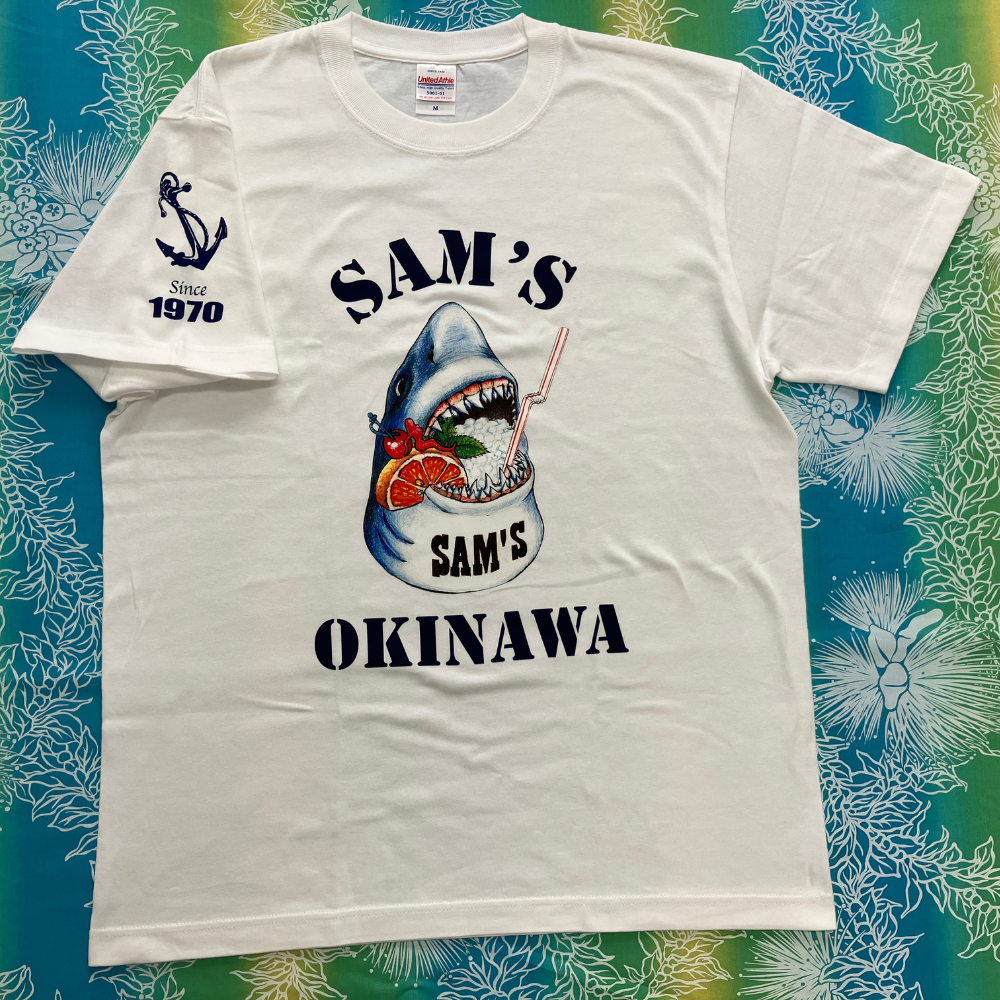 サムズバイザシーオリジナルTシャツ　JAWS　ジョーズ　サメ　白　綿100%