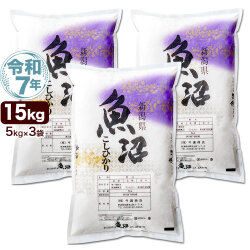 令和7年産 産直 魚沼産 コシヒカリ 15kg(5kg×3袋) 米 新潟産