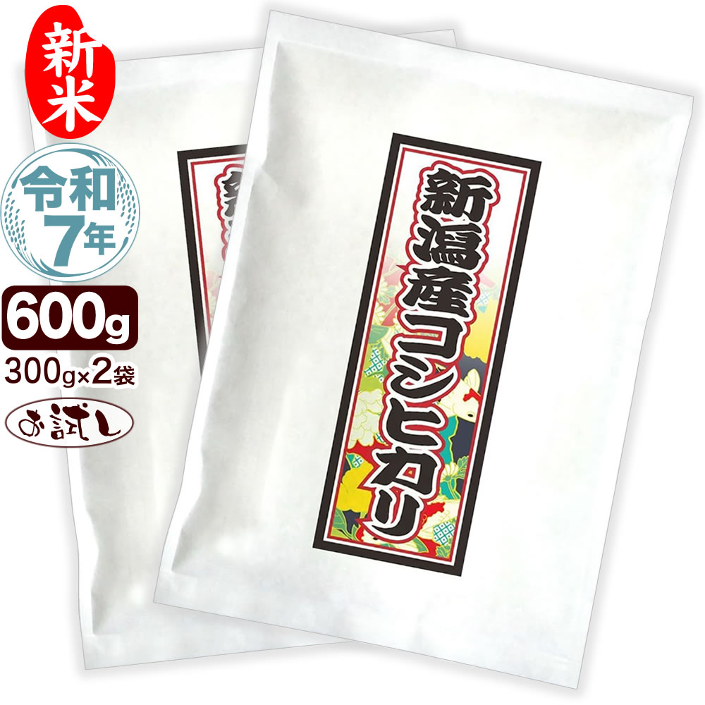 新米 令和7年産 新潟産 コシヒカリ 花火 お試し 300g×2袋 送料無料 ゆうパケット発送