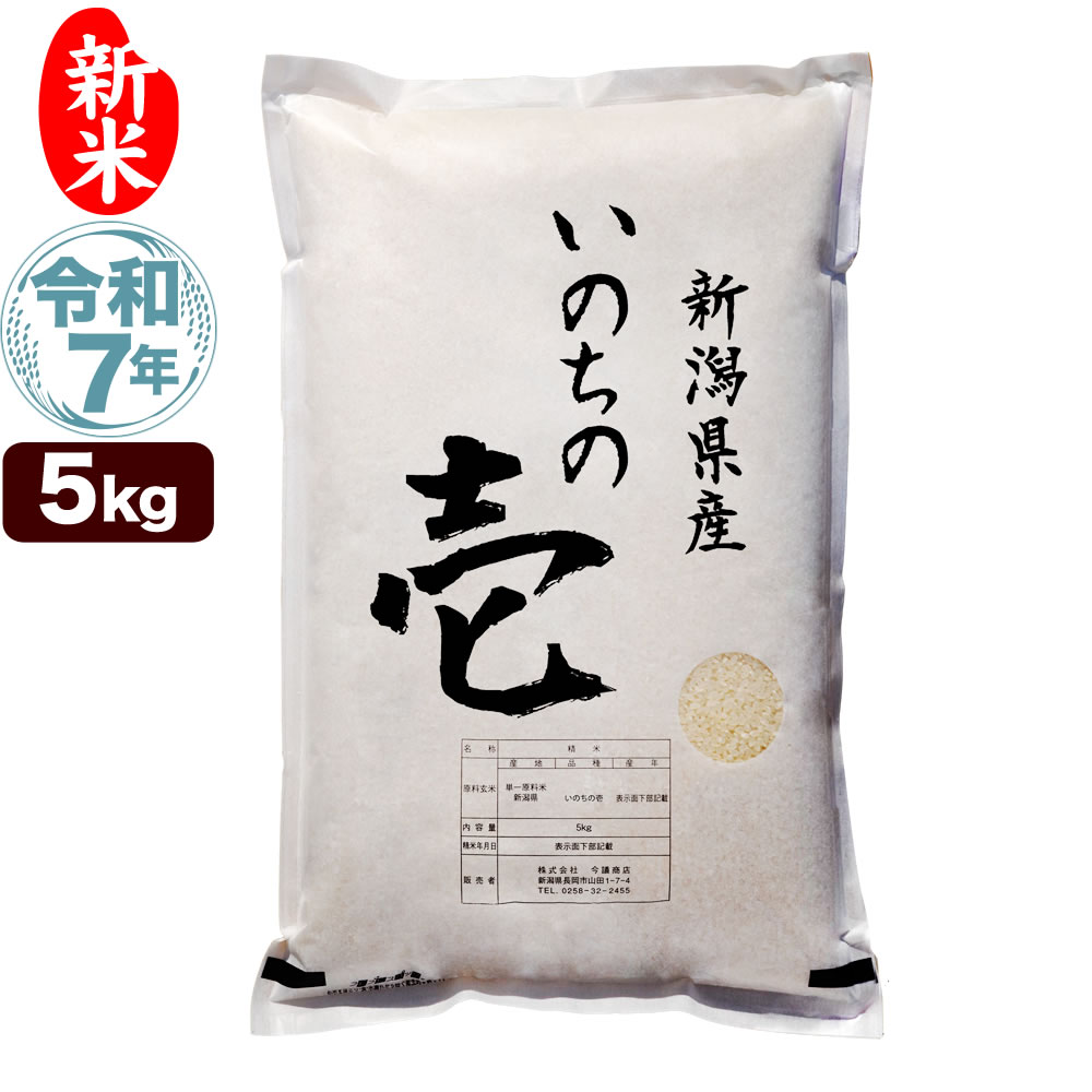 新米 令和7年産 新潟産 いのちの壱 5kg 米