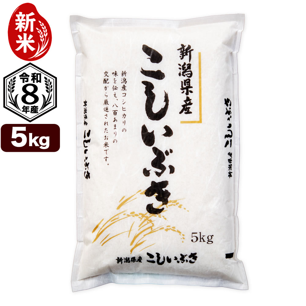 新米入荷 5kg 新潟産 こしいぶき 精米 令和8年産 送料無料（北海道、九州、沖縄除く）