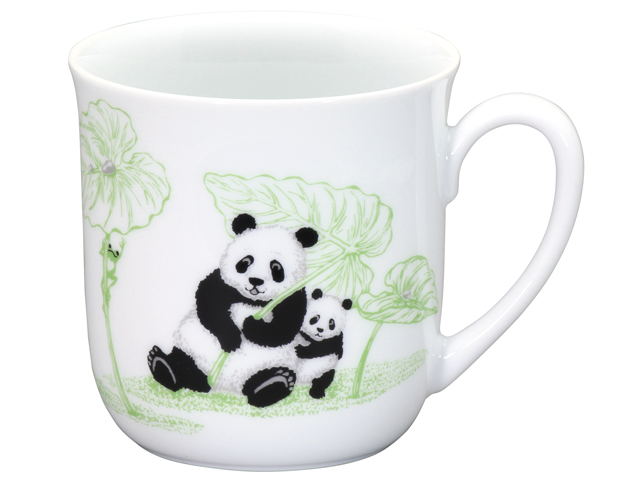 パンダ親子 -縁起物語- マグその2「雨上がりにこんにちは」 ＜レンジ対応＞