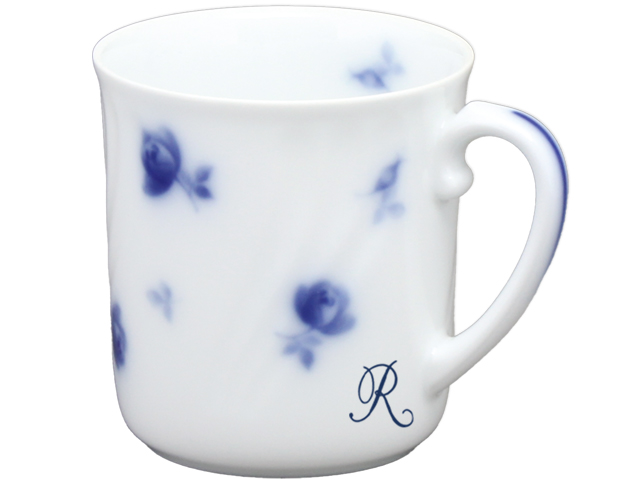 ミニブルーローズ　マグ　＜レンジ対応＞【カラーイニシャル1文字】