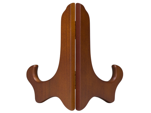 大倉陶園 15cm木製皿立（茶）