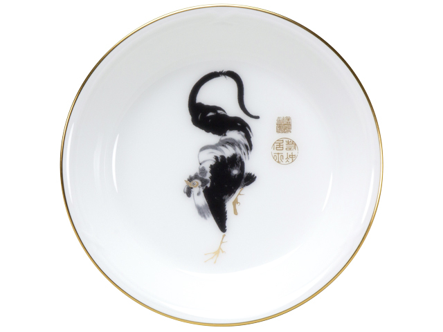 直営店限定＞伊藤若冲「花鳥図押絵貼屏風」より 11cm小皿ペアセット