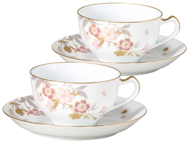 ＜直営店限定＞桜シリーズ「糸桜」　カップ＆ソーサーペアセット