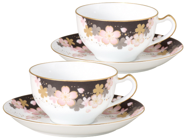 ＜直営店限定＞桜シリーズ「友禅桜」　カップ＆ソーサーペアセット