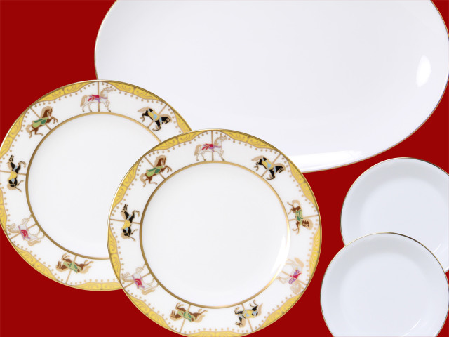 大倉陶園 ケーキ皿 3枚セット 幸せを呼ぶ福袋 3万円 「永」＜小皿・プラター・ケーキ皿セット＞ 大倉