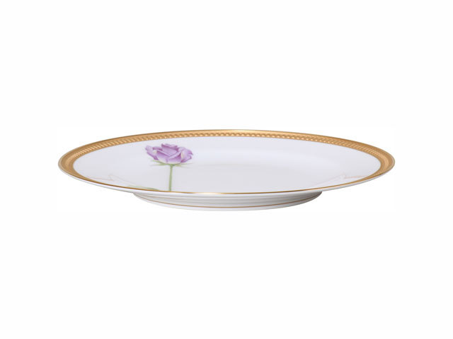 手描き】一本の薔薇（パープル） 20cmケーキ皿