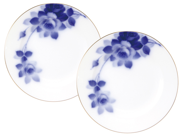 ＜直営店限定＞ブルーローズ（8011）　 20cmデザート皿ペアセット