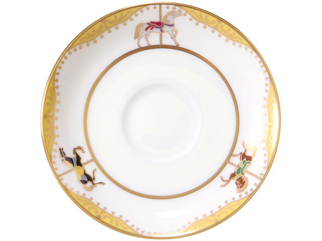 新品未使用　大倉陶園 うまくゆく 回転木馬 20cmケーキ皿 直営店限定＞うまくゆく 回転木馬 20cmケーキ皿