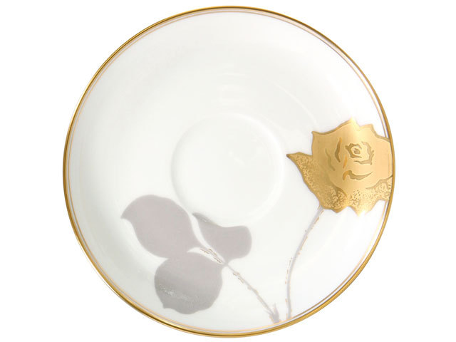 新品未使用/大倉陶園　金蝕バラ　20cmケーキ皿 6枚セット 金蝕バラ 26cmミート皿