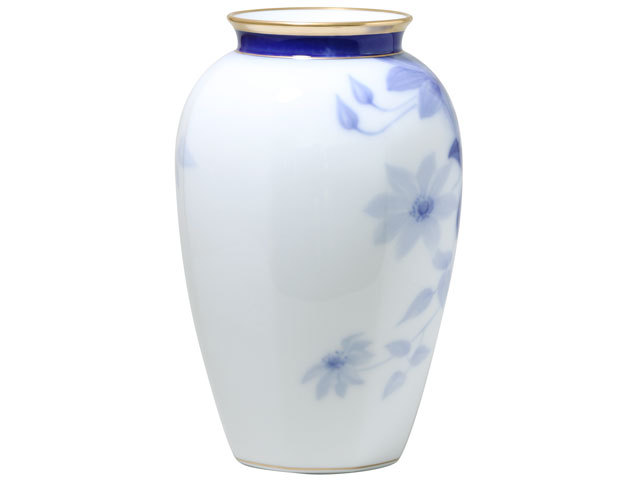 大倉陶園 クレマチス 花瓶 フラワーベース 28cm 大倉陶園 クレマチス 花瓶 フラワーベース 28cm クレマチス 28cm花器