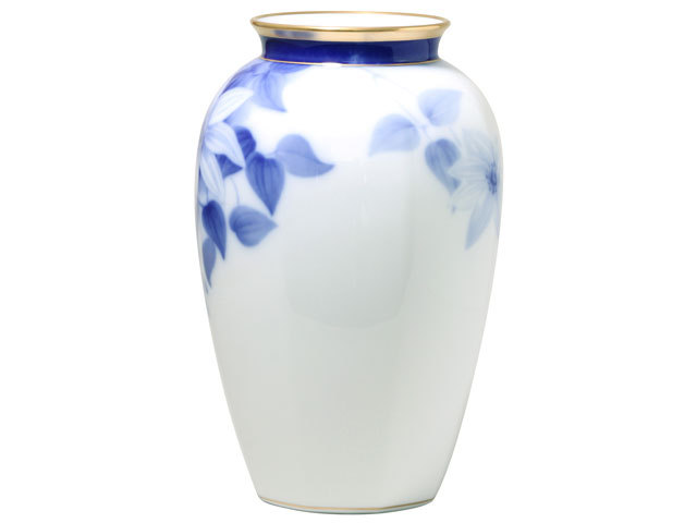 大倉陶園 クレマチス 花瓶 フラワーベース 28cm クレマチス 28cm花器