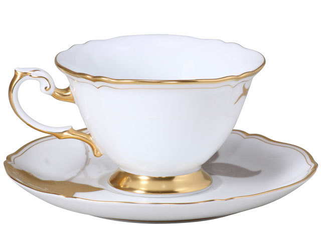 技法シリーズ「金蝕バラ」 カップ＆ソーサー・21cmケーキ皿セット