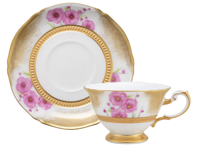 手描き】碗皿暦 3月「桃の節句」 カップ＆ソーサー【100周年記念作品】