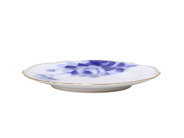 手作り陶芸 青い薔薇丼 ブルーローズ（8211） 17cmパン皿