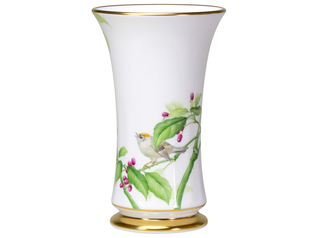 【手描き】百鳥画譜　キクイタダキと青木　花生【100周年記念作品】