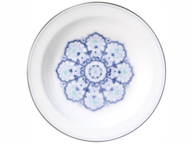 大倉陶園 呉須正倉院 OKURAフルーツ皿 小皿 7枚プラチナ彩ハンド