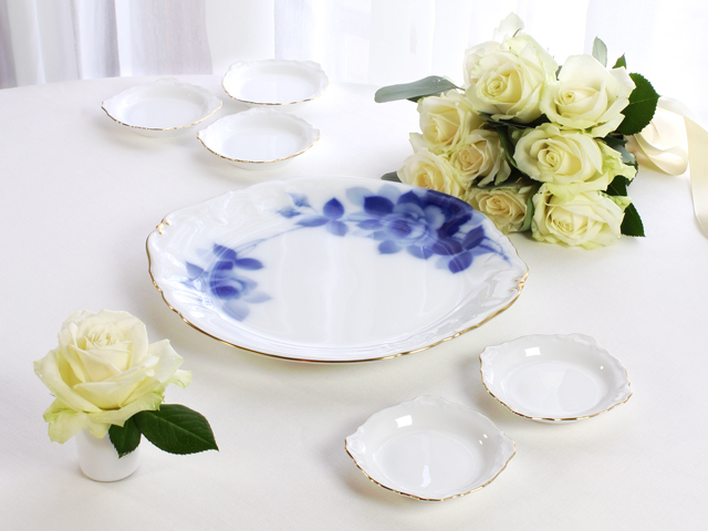 直営店限定＞ブルーローズ（8011） 28cmパーティープレート 