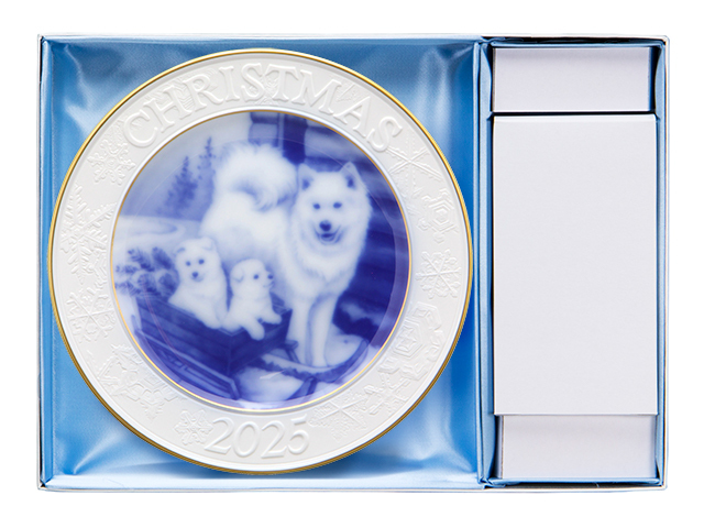 2025年クリスマスプレート「サモエドの親子」