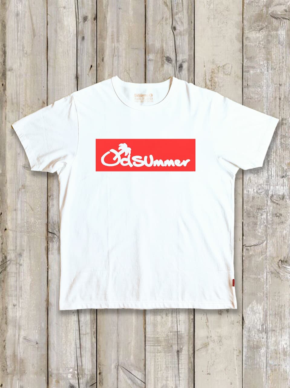 クルーネックTシャツ（BOX LOGO/WHITE×RED）