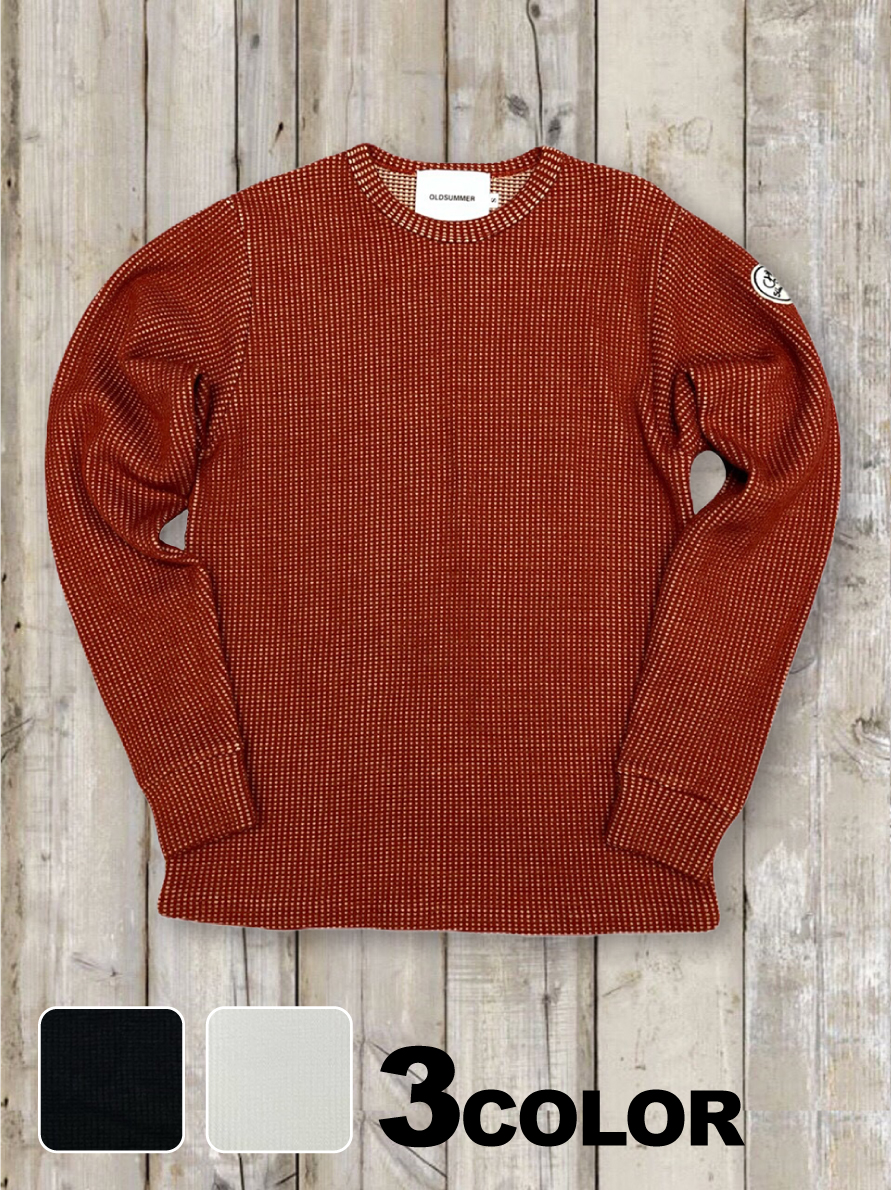 ヴィンテージスタンプワッフルニットロンT