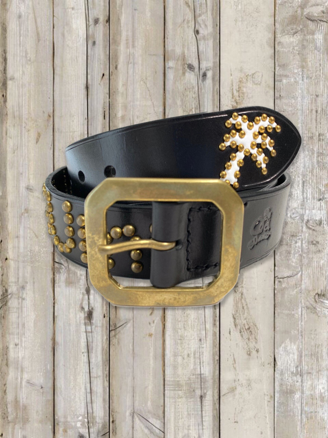 オリジナルレザーベルト（Black ロゴ）Gold